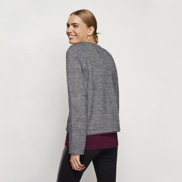 Karl LAGERFELD Grey Mixed Tweed Longline blazer Jacket coat Sz M - Picture 3 of 11